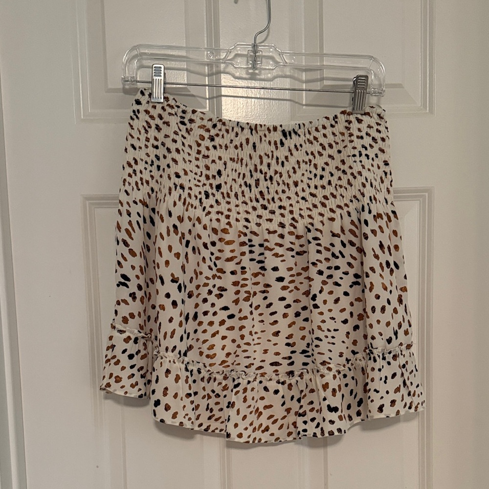 Aqua Animal Print Mini Skirt